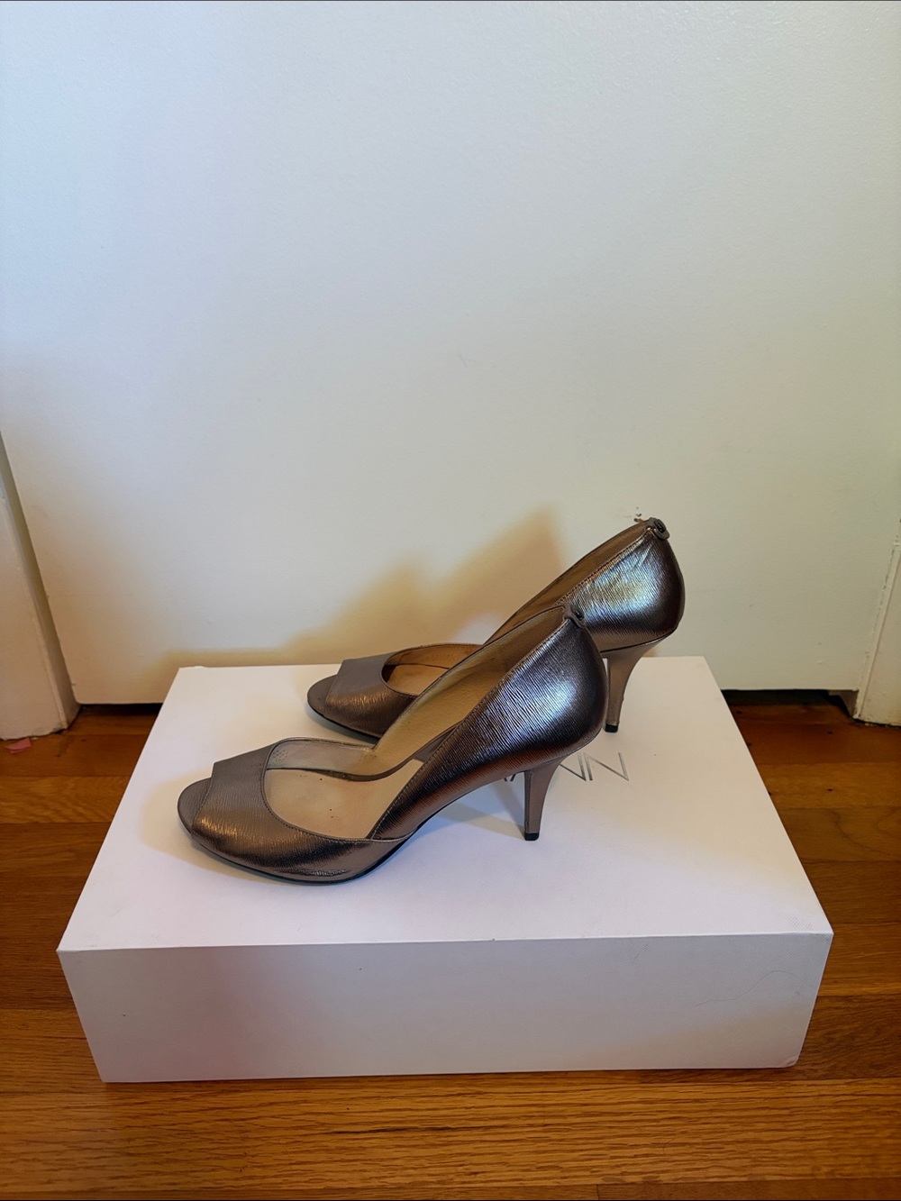 MICHAEL Michael Kors Metallic Bronze Peep-Toe Pumps